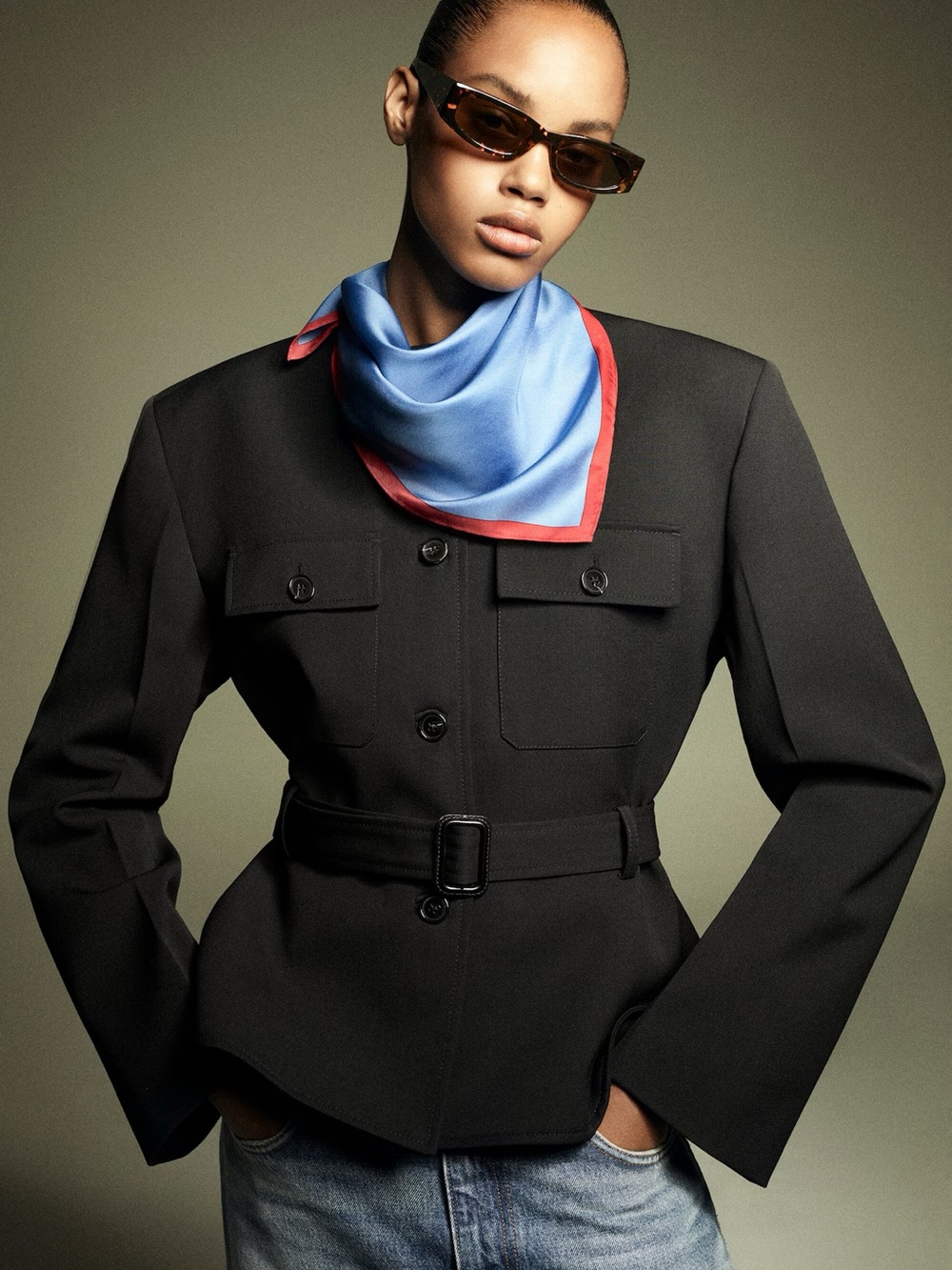 NWT COS Contrast Tipped Silk Scarf